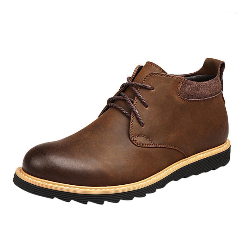

SAGACE Fashion Men's Round Head British Air Duct Lace Casual Boots Tooling Boots Casual Shoes Hot1, Brown