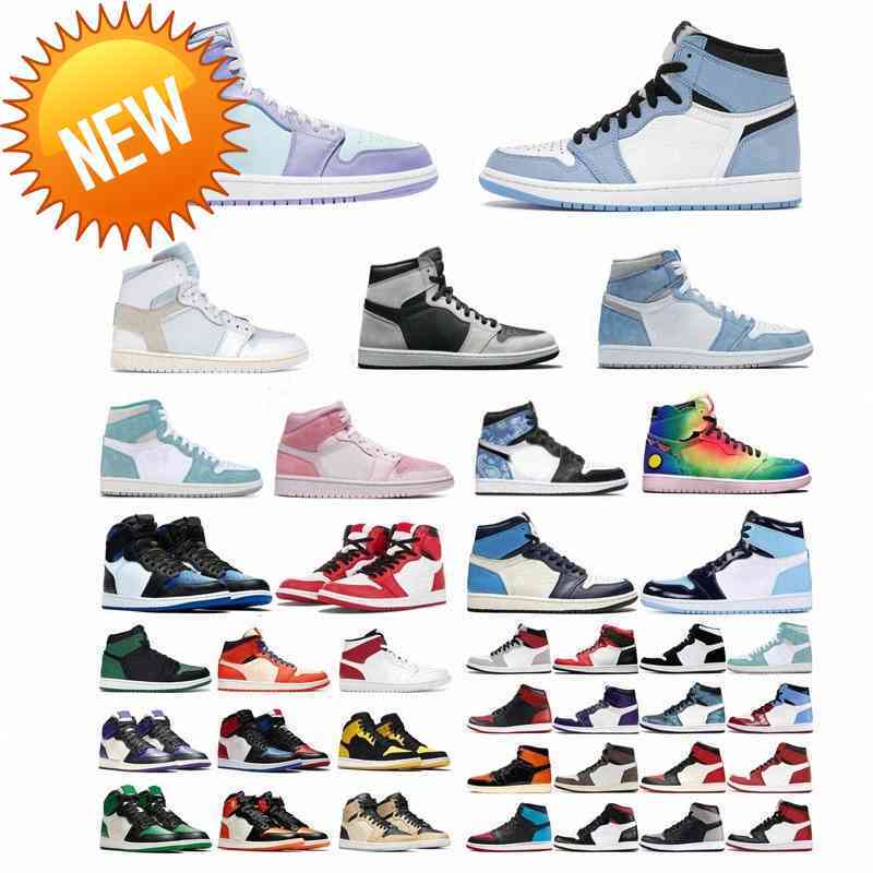 

Women Jorden Airs Jordens Jumpman 1 Mid Shoe Casual Shoes 1s Purple Aqua Obsidian Silver Toe High Hyper Royal University Blue Unc G, 21