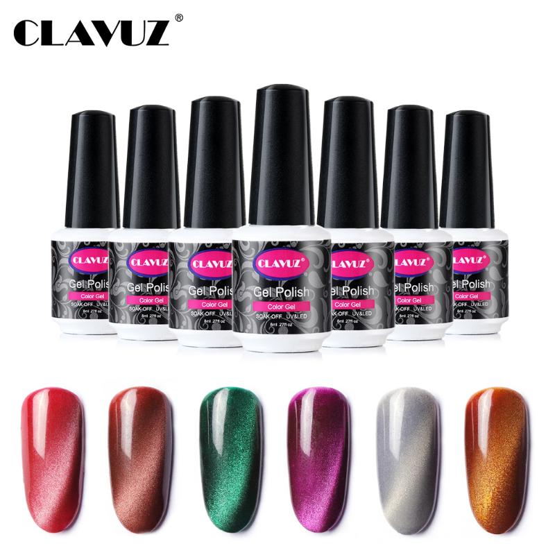 

CLAVUZ 8ML 5D Wide Line Cat Eye UV Gel Polish Magnetic Cat Eye Base Top Primer Semi-permanent Nail Art Manicure Varnish Lacquer, Magnet