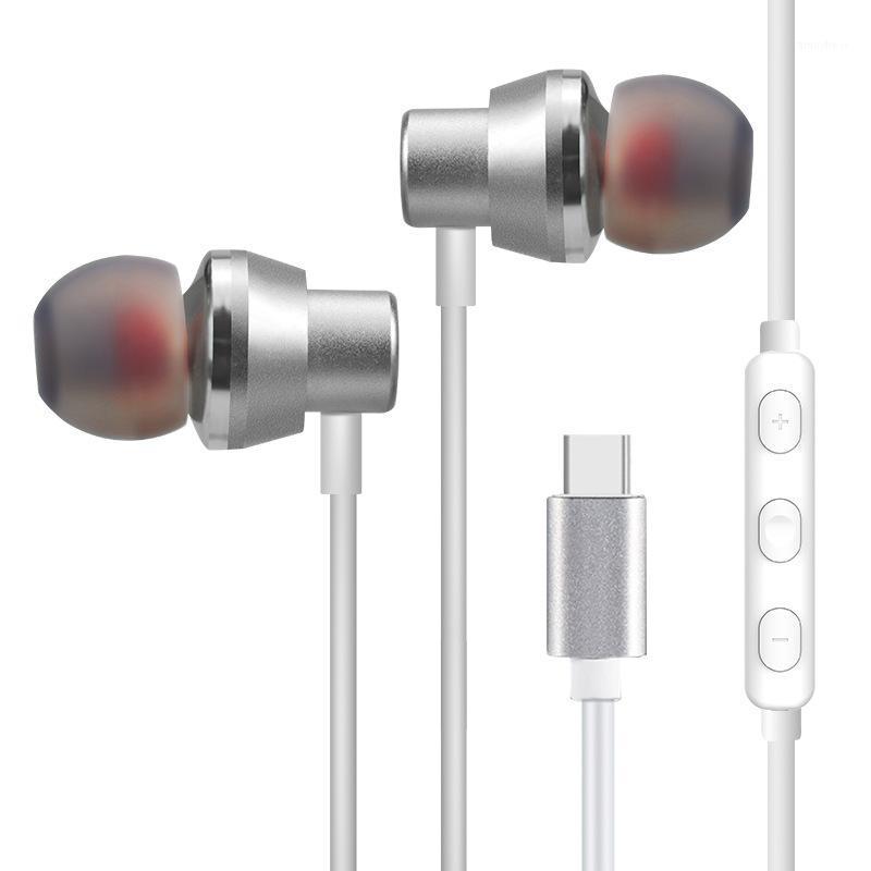 

USB Type-C In-Ear Earphones Metal Bass Music Sport Gaming Earplugs With Mic For Mi6 Note3 MIX2 Smart Phones New1, Black
