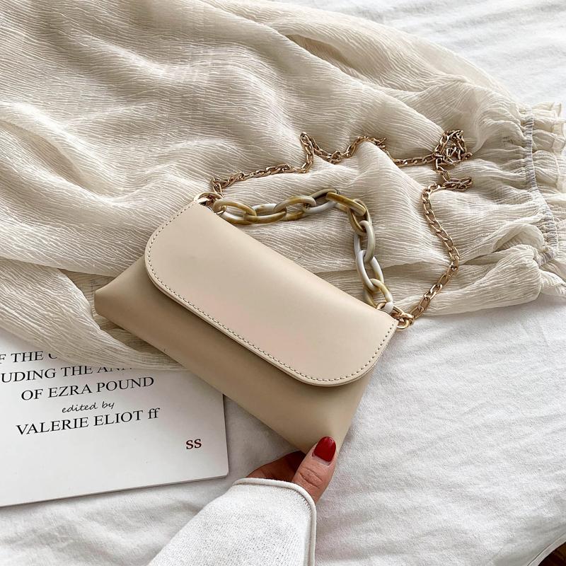 

Spring 2021 new shoulder bag ladies messenger bag chain ladies wallet mobile phone shoulder handbag, Beige