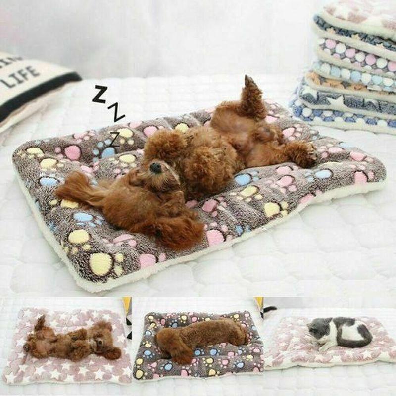 

Kennels & Pens Soft Warm Blanket Bed Cushion Mattress Mat Puppy Pet Supplies Dog Plush Sleeping Blankets Print Fleece