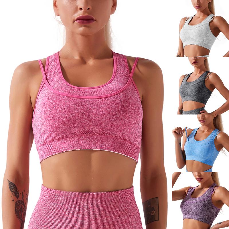 

New Tops Vest Women Breathable Sport Bras Quick Dry Sport Bras Girls Push Up Padded Shakeproof Yoga Bra Jogging Running Tops, Bu