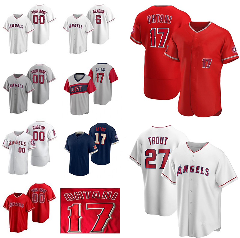 

17 Shohei Ohtani Jerseys 7 Mike Trout Anthony Rendon Jack Mayfield Justin Uptonr Max Stassi Jared Walsh Taylor Ward Fletcher Baseball Jersey Men Women Kids Flex base, Youth color 5