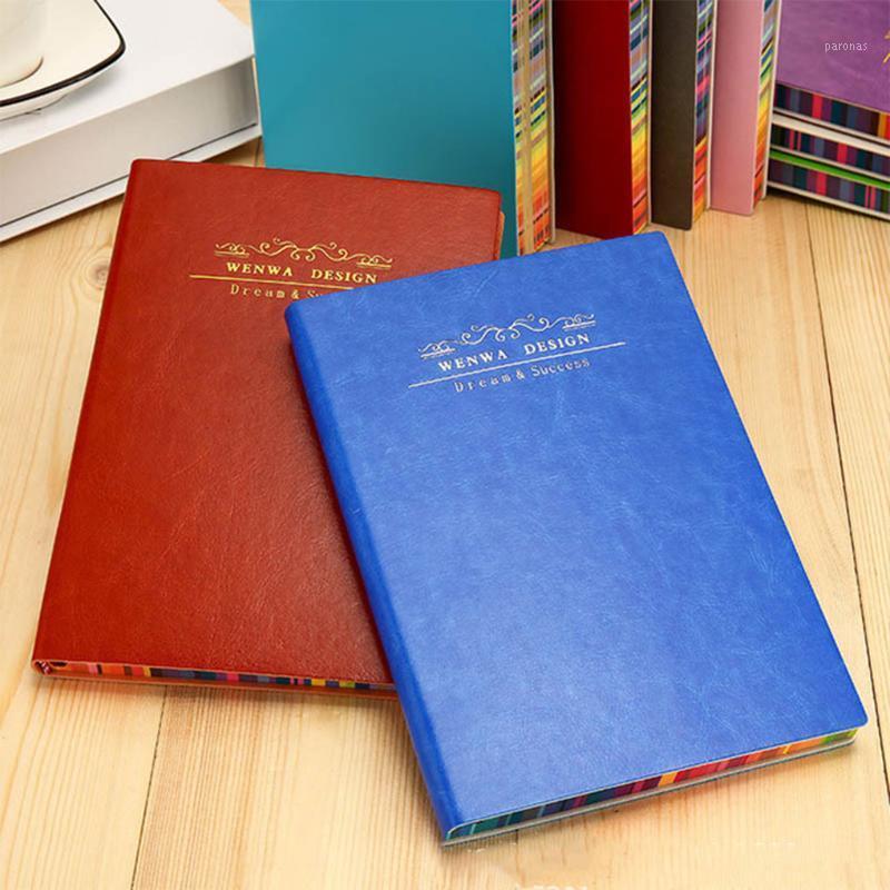 

Rainbow Edge A5 Notebook Leather Daily Weekly Planner Book Time Management Office School Travelling Paper Notepad1