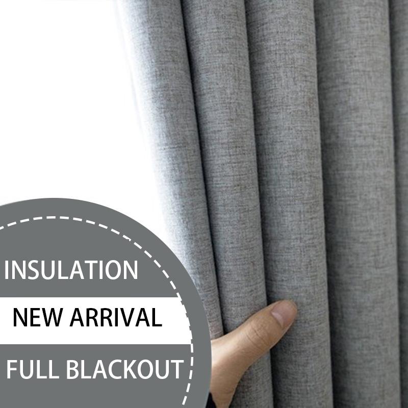 

Thicken Blackout Curtains Nordic Style Bedroom cotton and linenFabric For Bedroom Curtains For Living Room Window Blinds 4342, Green