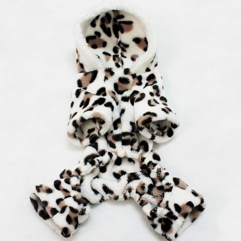 

Soft Pet Dog Puppy Cat Clothes Fleece Leopard Print Costume Coat Jumpsuit Hoodie1