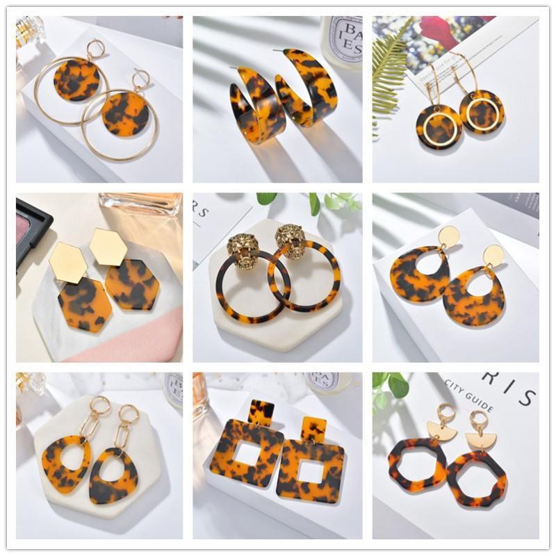 

New Bohemia Acrylic Resin Drop Earrings Women Leopard Print Round Dangle Earrings Boho Fashion Female Jewelry 2020 New1