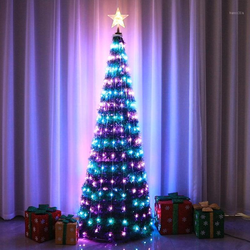 

Color Changing LED Lighting Optical Fiber Luxury Christmas Tree Warm Light Xmas Artificial Tree Christmas Decorations for Home1