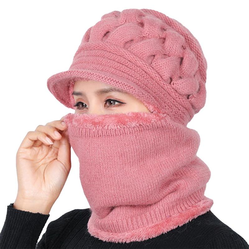 

2020 New Winter Beanies Mother Hat Women Warm Thick Skullies Riding Outdoor Hats Gorras Stripes Beanie Cap Mask