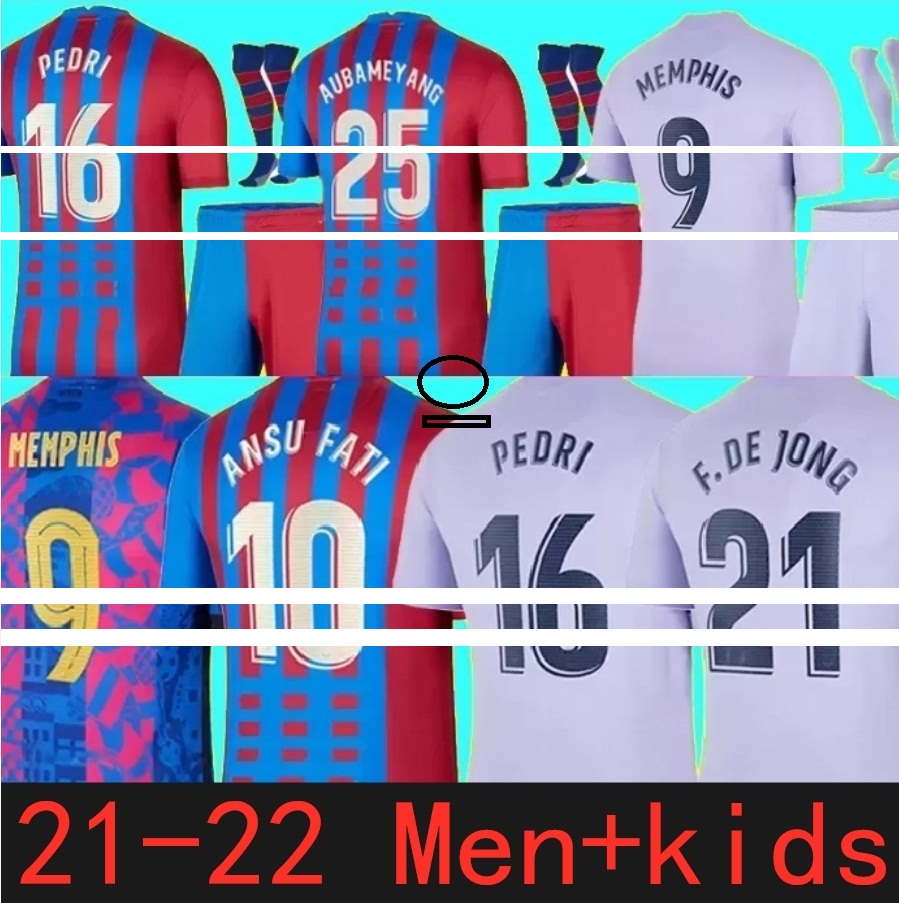 

Camisetas de football MEMPHIS PEDRI ADAMA AUBA soccer jersey FERRAN home away 21 22 ANSU FATI 2021 2022 F. DE JONG DEST DAVI ALVES kit shirt men kids sets socks, 21-22 third
