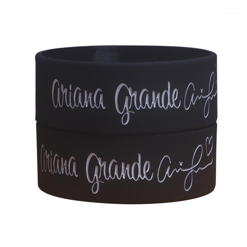 

1PCS Ariana Wide Black Grande Silicone Wristband for Music Concert1