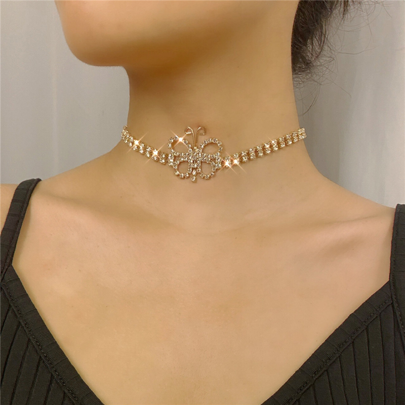 

Luokey New Classic Luxury Crystal Butterfly Collar Claw Clavicle Chain Necklaces Women Wedding Statement Charm Jewelry Wholesale