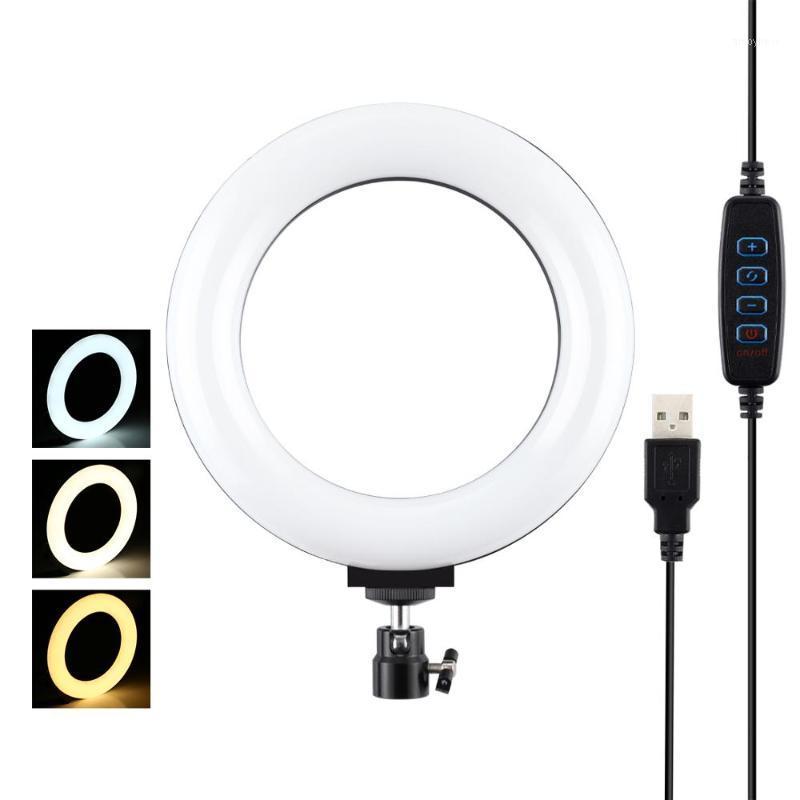 

LANBEIKA 4.6/6.2 inch USB 3 Modes Dimmable Photography Photographic Studio Ring Light LED Video Light Cold Shoe Tripod Ball Head1