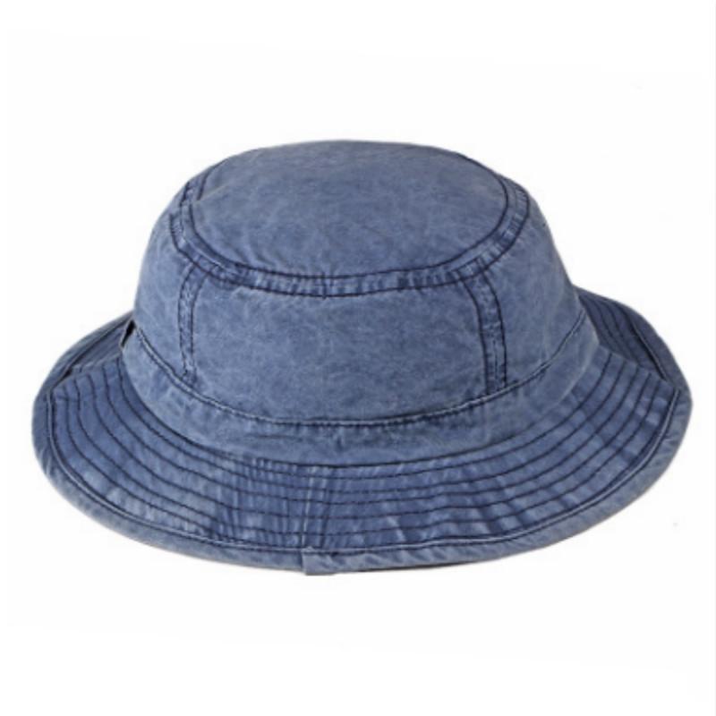 

Vintage Washed Denim Bucket Hat Hip Hop For Men Solid Spring Autumn Jean Fishing Cap Flat Top Sun Hat Wide Brim Beach Panama, Black