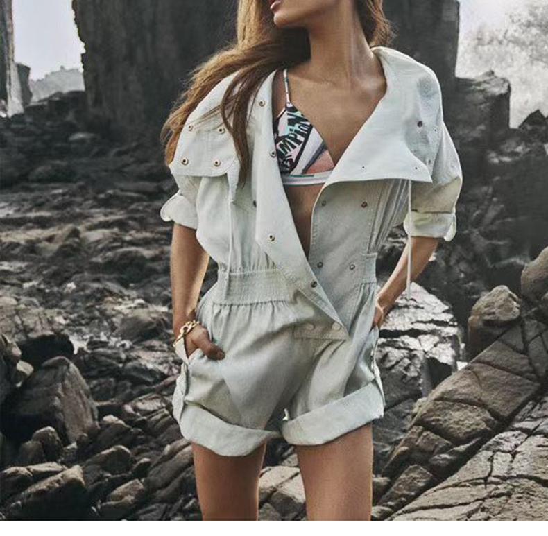 

2020 Autumn New Women' Jumpsuit Linen Casual Fashion Vintage jumpsuit, As show picture