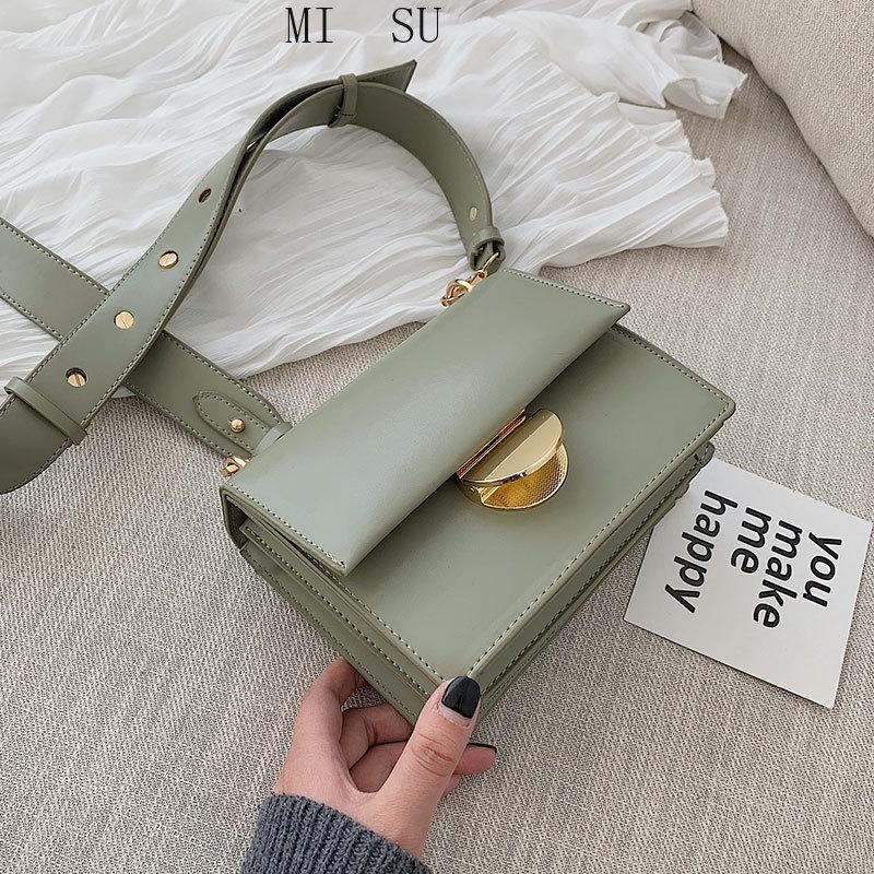 

Elegant Female Flap Square Bag 2021 Fashion New High Quality PU Leather Women's Designer Handbag Casual Shoulder Messenger bag, Beige
