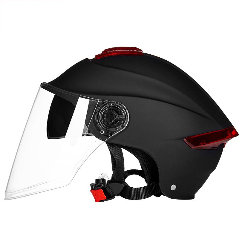 

Outdoor Cycling Helmet Electric Bike Tail Night Reflection Helmets Adjustable Head Size Racing Motorcycle Bicycle Casco, White open lens