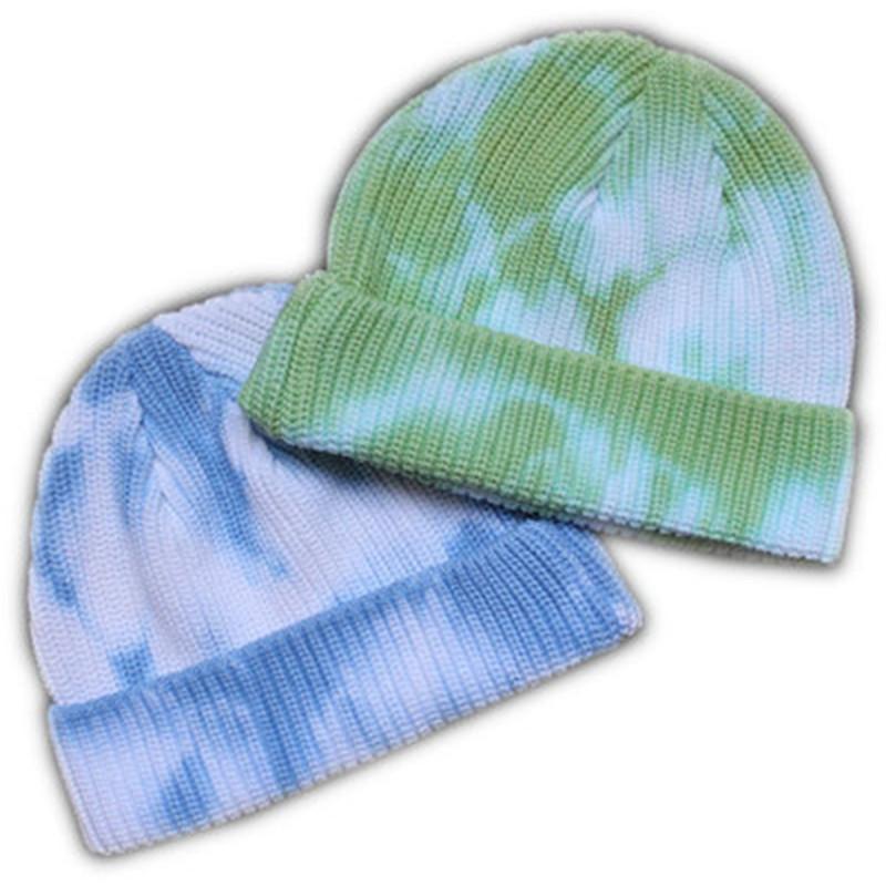 

New Autumn Winter Wool Hat Men Women Unisex Hip-hop Knitted Hat Fashion Casual Tie Dye Painted Beanies Caps Whotesale