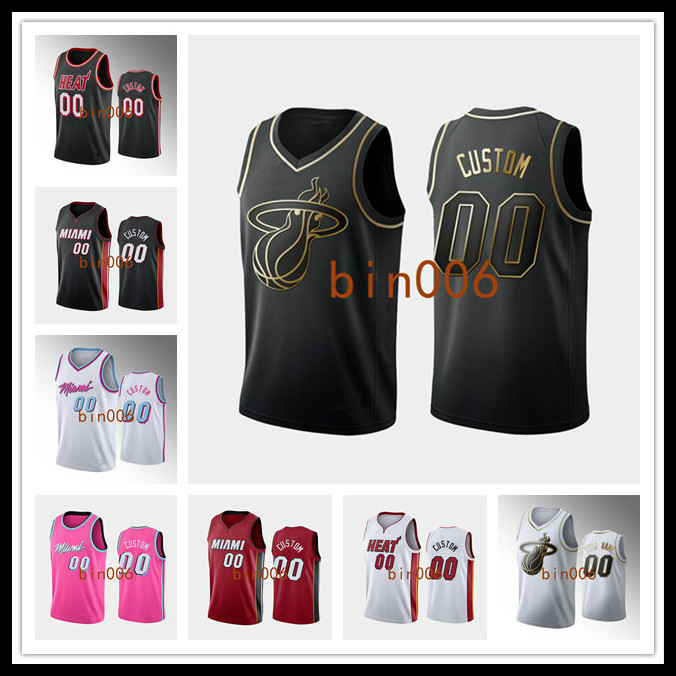 

Custom Miami''Heat''Men Women Kid 100% embroidery CITY Association Statement Icon basketball jersey S-6XL, Black