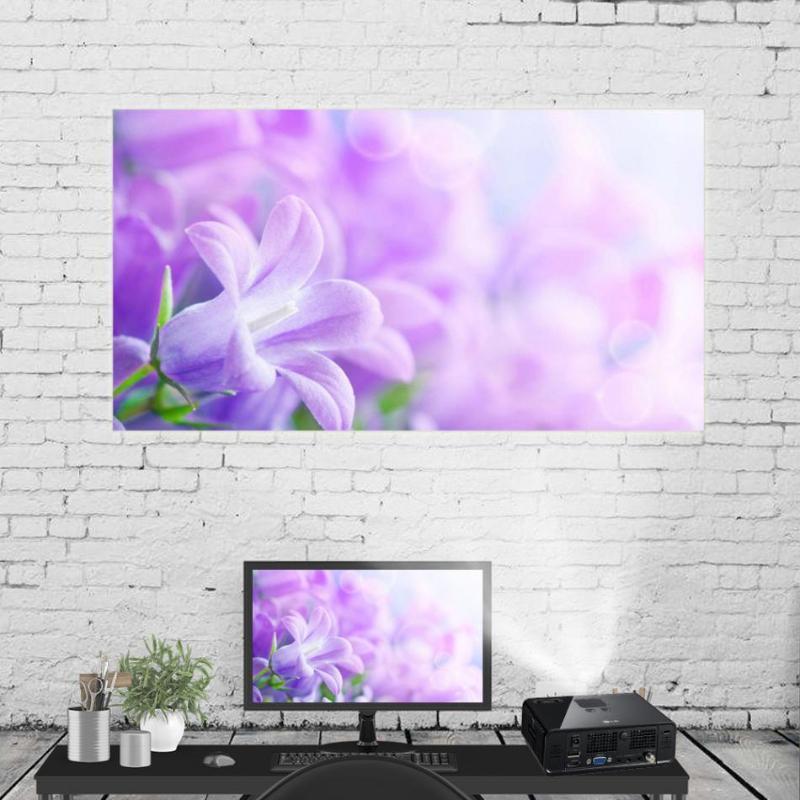 

60-120 Inch Portable White Color Projector Curtain Projection Screen 16:9 For Home Theater Cinema Party pantalla proyector1