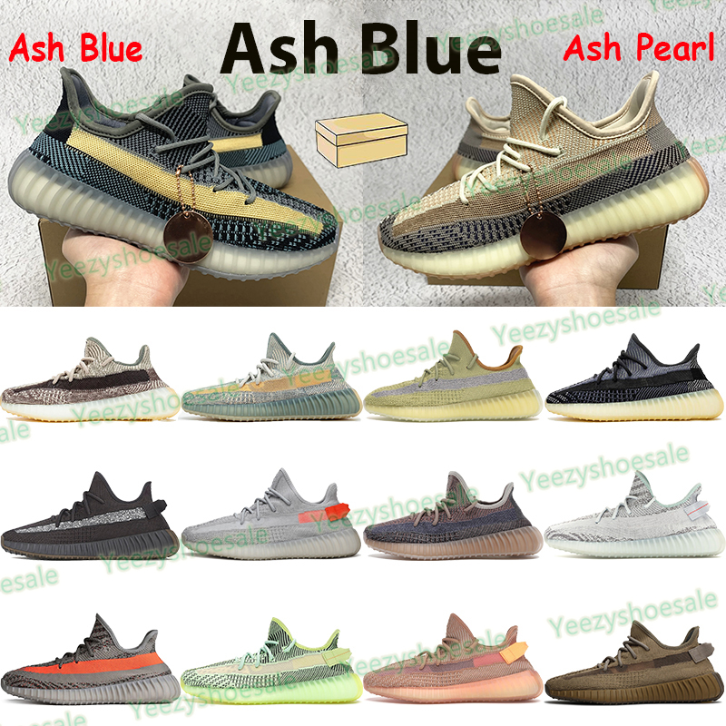 

New running shoes men women sports trainers ash blue stone natural fade cinder yecheil earth clay yeshaya reflective beluga mens sneakers, Double box