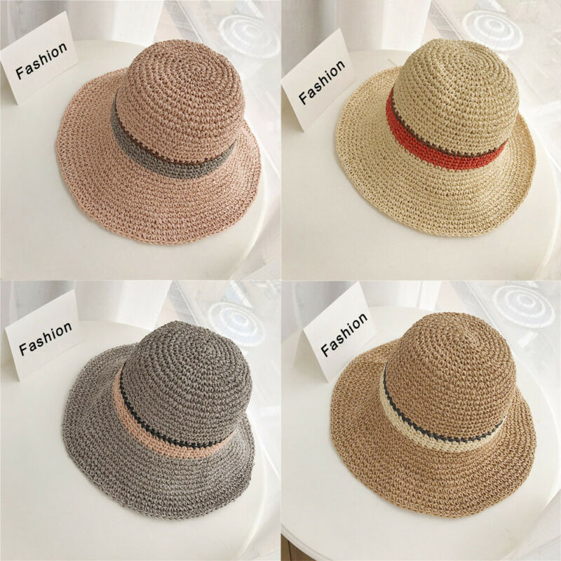 

Sun Hat Wide Brim Floppy Summer Bucket Hat Shade Women Straw Beach Hats Outdoor Floppy Sun Caps, Beige