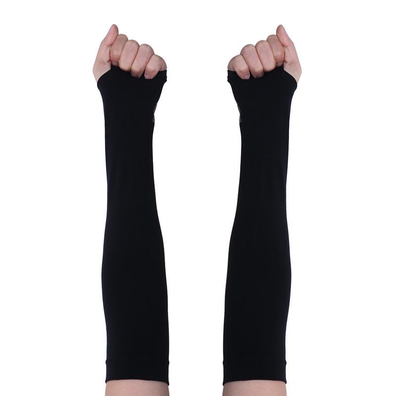 

Ice Silk Sunscreen Cuff Arm Guard Arm Sleeves Outdoor Riding Fishing Sun UV Protection Cover For Men Women(Black, White
