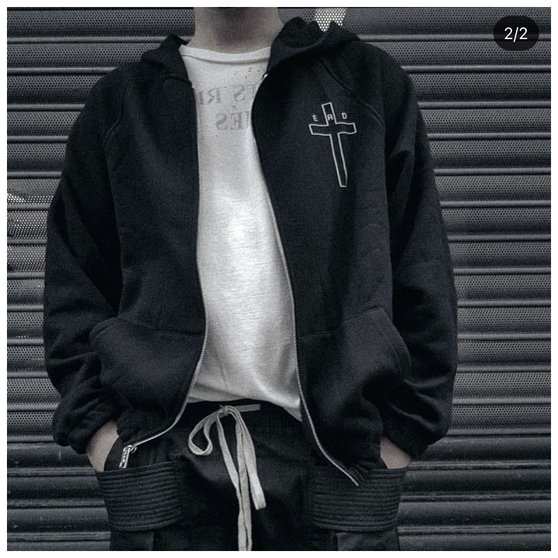 

2021 Style Autumn New Erd Cross Letter Printed and Women' Zipper High Street Veet Hoodie Men' Whnd, Black