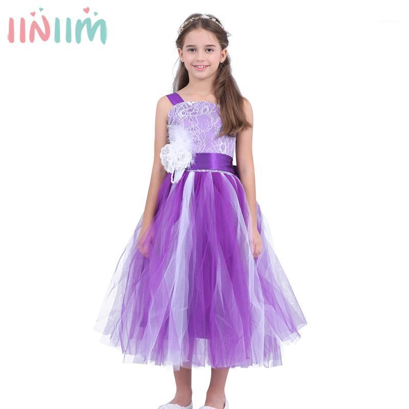 

Flower Girl Dress Toddler Kids Dresses for Girls Pageant Wedding Party Crossed Back Dress Vestido de festa Princess Formal1, Blue