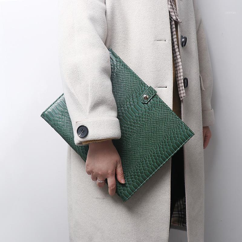

New Design Business Briefcase Women Crocodile/Ostrich Pattern File Folder New Portfolio File Document A4 Bag1, O-burgundy