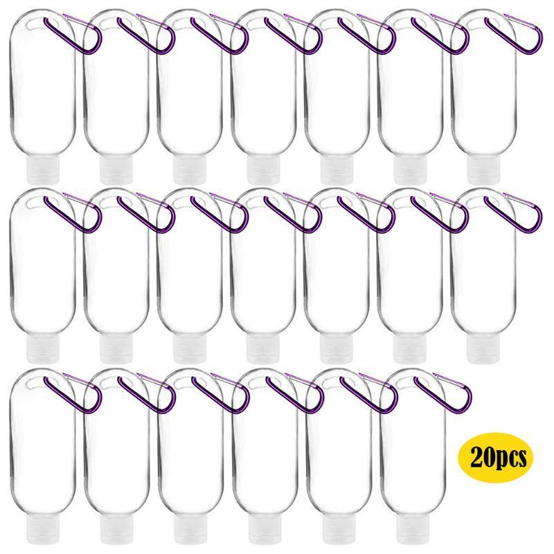 

20PCS 50ml Travel Plastic Clear Keychain Bottles Travel Plastic Clear Keychain Bottles Leakproof Empty Containers Flip Cap1