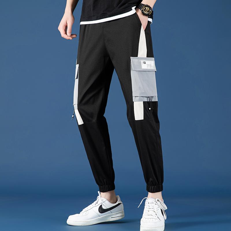

Men's Cargo Pants Men 2021 Spring New Streetwear Casual Trousers Sweatpants Fashion Black Joggers Sport Trousers Pants For Men, Black pants men