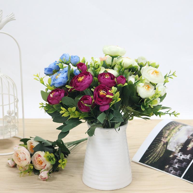

Flone Artificial Flowers High Quality Silk Roses Artificial Flowers For Wedding Fake Home Garden Decoration Accessories1, White