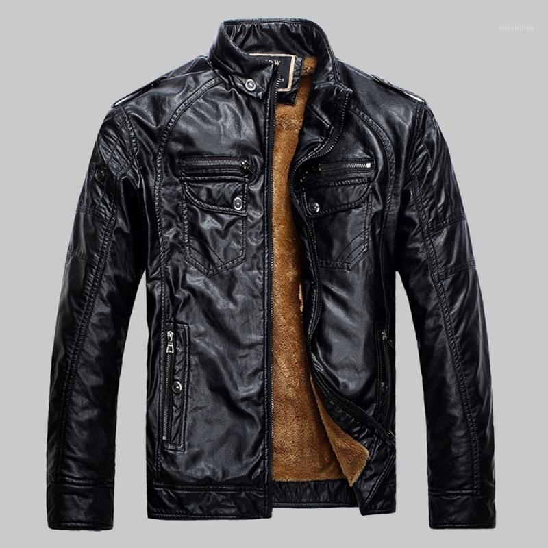 

Fashion Outdoor Winter Leather Jacket Men Stand Collar Motorcycle Washed Retro Velour Leather Jacket European Size Mens Coats1, Black