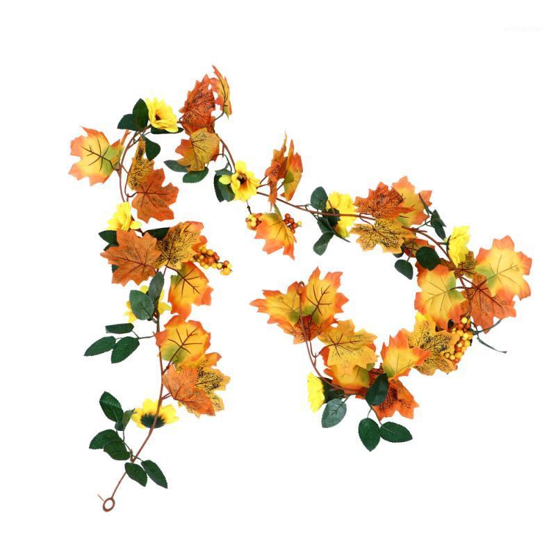 

1pc Vine Decor Simulation Sunflower Artificial Thanksgiving Vine Rattan Rattan Decor for Door Home Party1, Assorted color