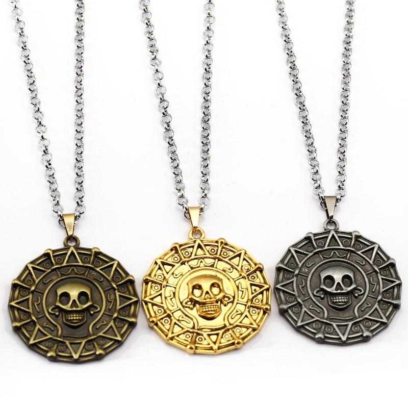 

Vintage Charm Jack Sparrow Aztec Coin Pendant Necklace Necklace Wholesale Fashion Jewelry