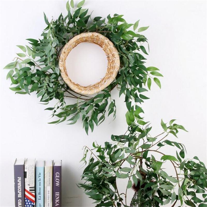 

Artificial willow vine faux leaves for Home Christmas wedding decoration jugle party artificial plant planta wreath1, Grey type a 50cm