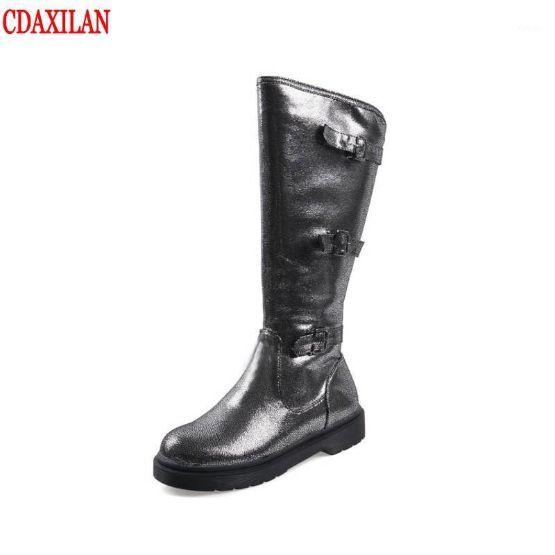 

CDAXIALN new arrival women's boots printed PU leather side zipper 3cm low-heel knee-high boots ladies Riding-Equestrain1, Black
