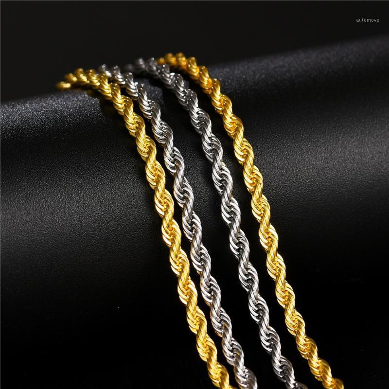 

60cm Hiphop Men's Necklace Titanium Steel Twist Chain Stainless Steel Link Chain Necklace Pendant Brincos Bijoux1