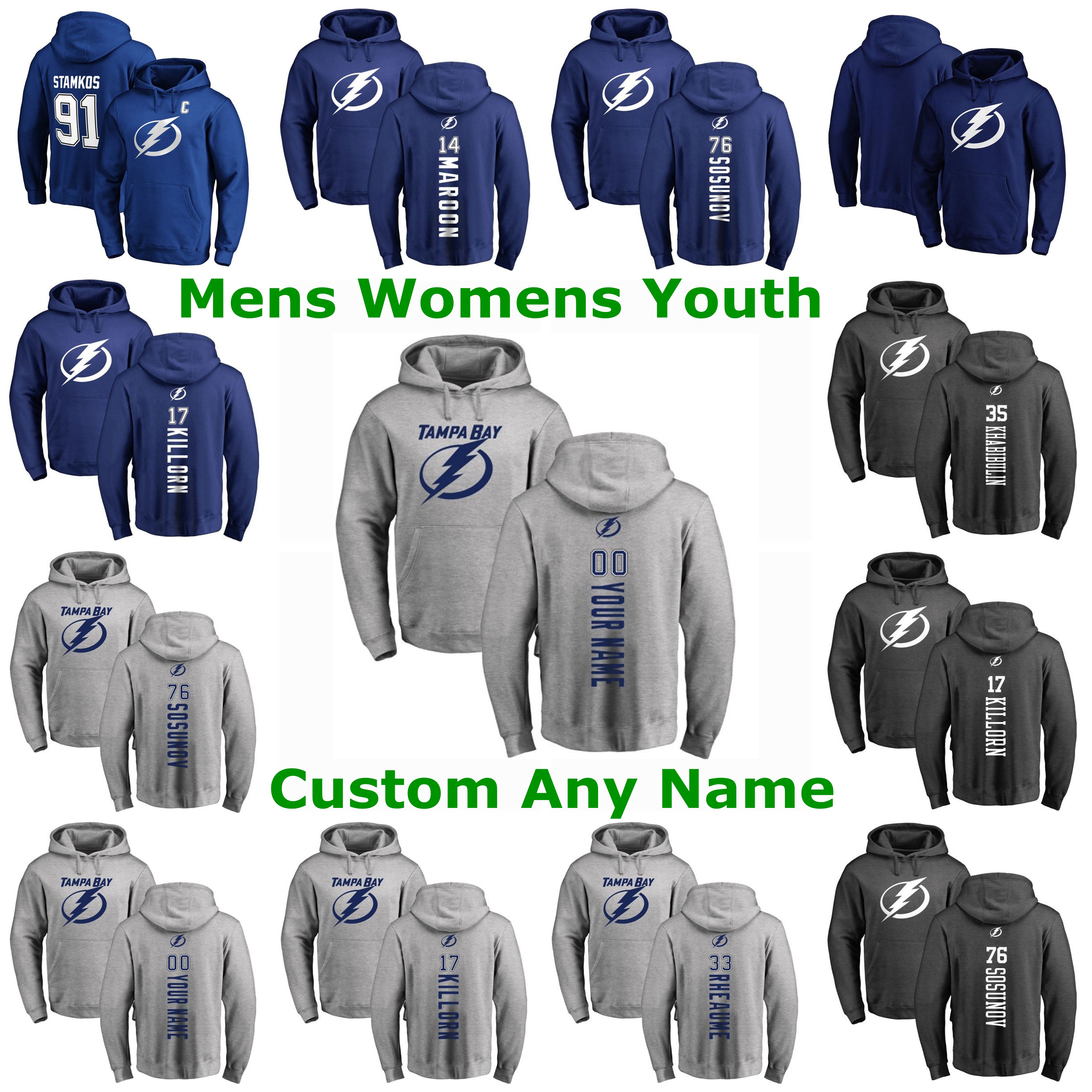 

Tampa Bay Lightning Pullover Hoodie Pat Maroon Ondrej Palat Cedric Paquette Mitchell Stephens Carter Verhaeghe Hockey Sweatshirts Custom, Red