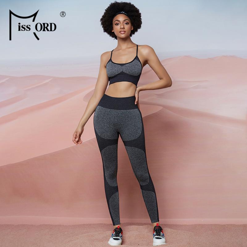 

Missord Women Tracksuit Patchwork 2 Pcs Yoga Set Backless Tank Tops+Leggings Sports Suit Gym Sportswear Workout Clothes MY021, Top