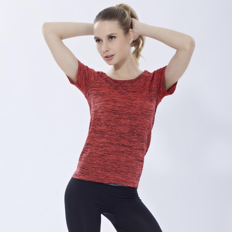 

Seamless Yoga Shirt Women' T-Shirts Fitness Short-Sleeved Summer Tops Quick-Drying Fitness Clothes Sportswear Running Tops, Blue