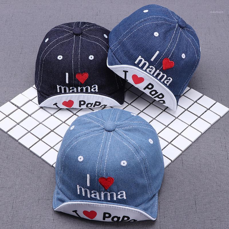 

2020 Fashion Denim Baby Hat Pama Letters Kids Baseball Caps Summer Boy Girl Sun Hats Visor Baby Caps Accessories 3-12 Months1, Blue