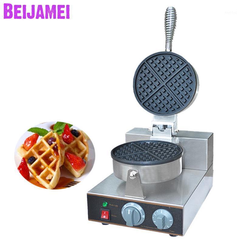 

BEIJAMEI High Efficiency Automatic Commercial Waffle Maker Price/ Electric Home Small Waffle Making Machine For Sale1