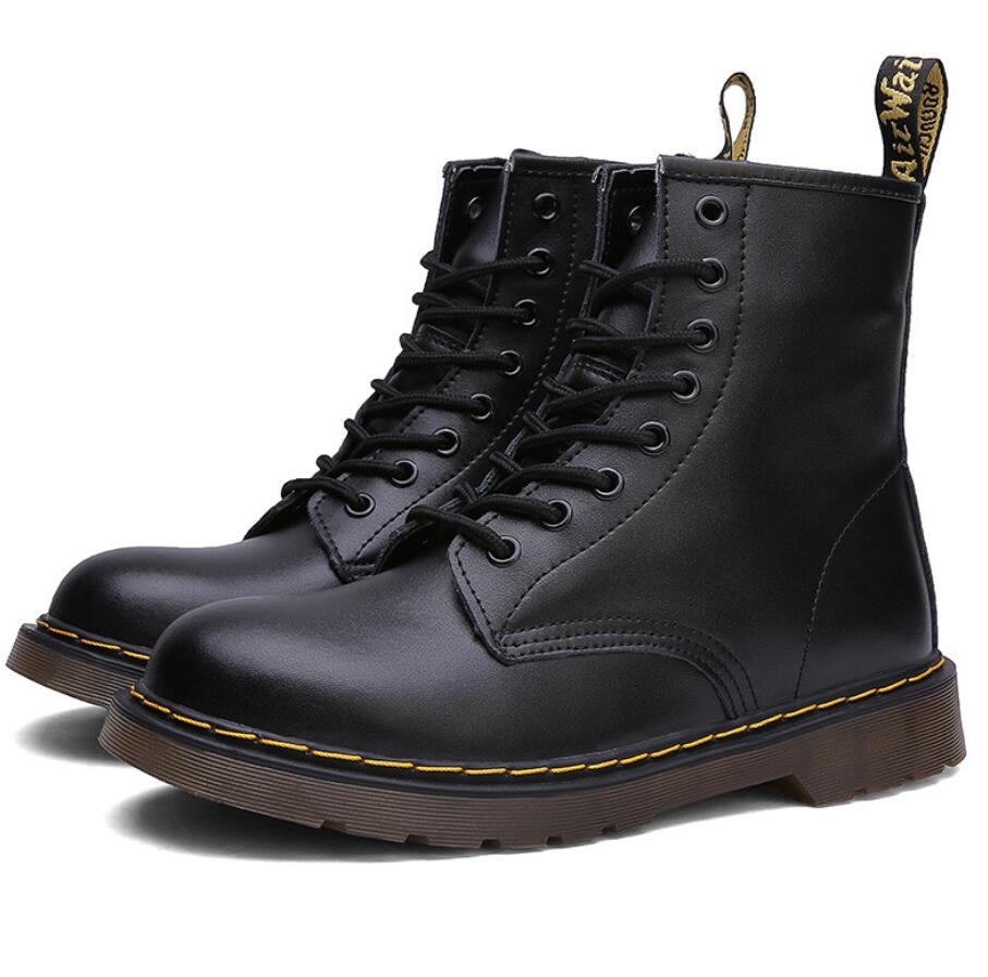 

2020 Fashion Men Women Shoes Martin boots Genuine Leather Black White Red Blue Green Brown High Top Lace-up Casual Shoes Outdoor Work Boots