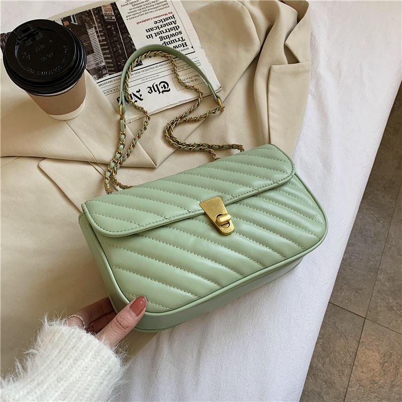 

High Quality Soft PU Leather Chain Shoulder Crossbody Bags for Women 2021 New Brand Handbag Ladies Messenger Bags Female Purses, Black