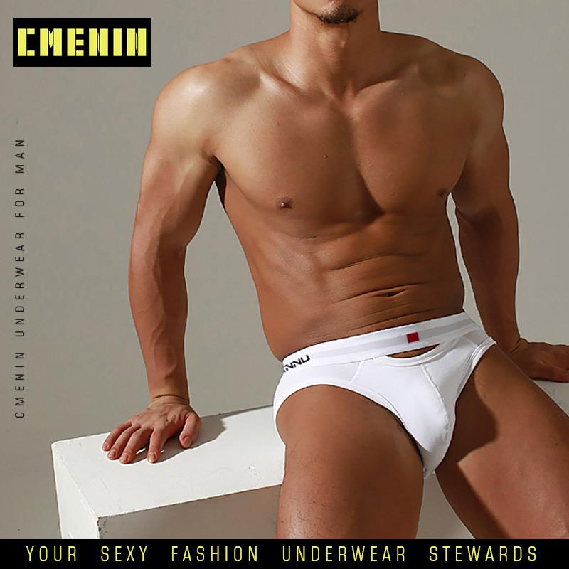 

Ins Style Cotton Sexy Gay Men Underwear Bikini Men Briefs Solid Comfortable Mens Briefs Underwear Shorts Men's AD7501, Ad7501-white