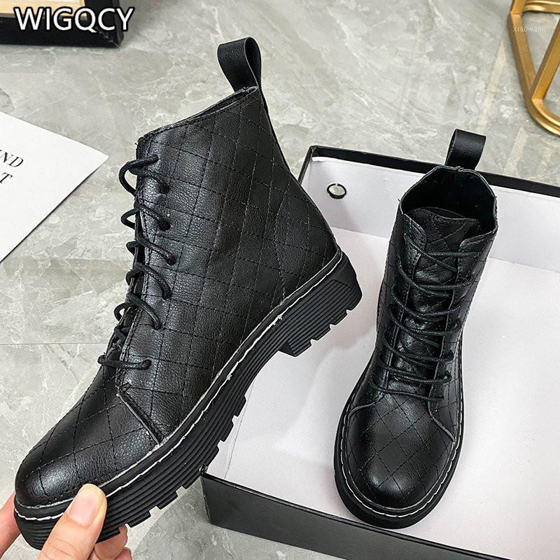 

2020 New Winter Women Boots Platform Thick Bottom Low Wedge Boots Non-Slip High Top Woman Shoes Buckle Shoes Botas Mujer1, Black