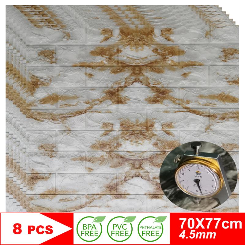 

3D Wall Stickers Self-adhesive Brick Panels Living Room Decoration Bedroom Decor Waterproof Wallpaper Kitchen TV Backdrop Home